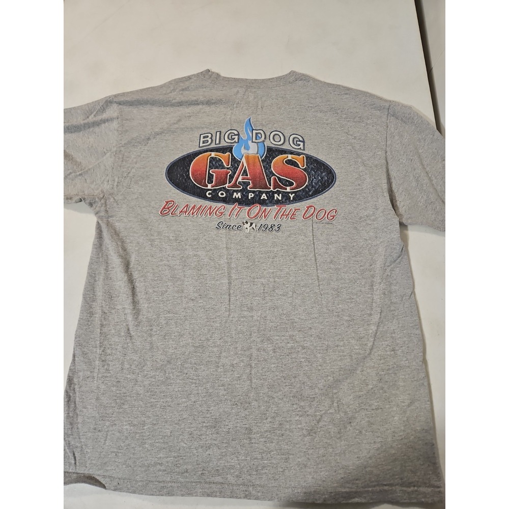 2004 Big Dog Tee Mens Large Gas Company Blaming It On The Dog Gray T-Shirt(1981